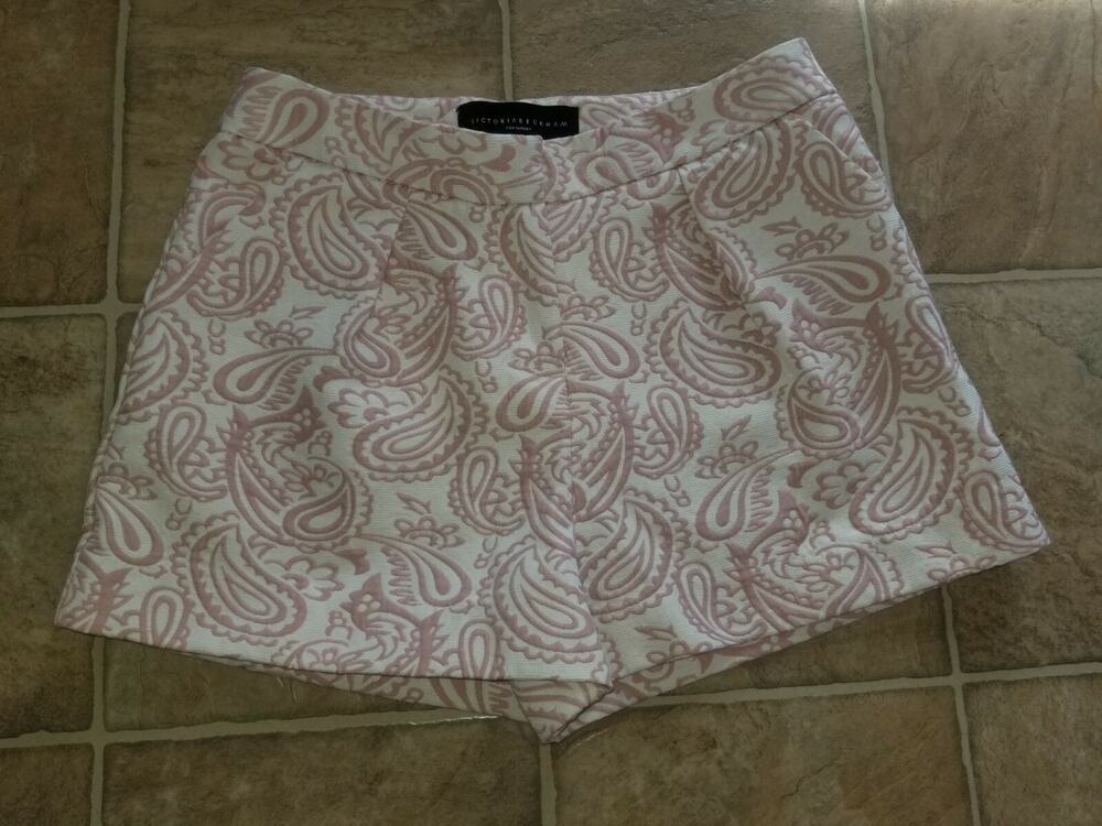 Victoria Beckham for Target sz 2 Jacquard Shorts pink/white paisley print 2031